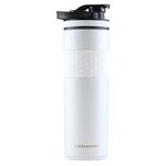 Ice Shaker Skinny Stainless Steel Shaker Bottle - 20 oz Shaker Bottle - Insulated Shaker Bottle For Protein, Water, Coffee and More (White) | Gronk Shaker