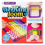 Made By Me Easy Step Weaving Loom, Includes 134 Craft Loops & Weaving Loom with Tool, Makes 4 Projects, 7 Rainbow Colors of Weaving Loops, Hook & Loop Potholder Kit, DIY