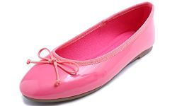 Feversole Women's Macaroon Colorful Memory Foam Cushion Insock Patent Ballet Flat Hot Pink Size 8 M US