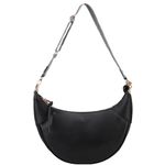 VX VONXURY Shoulder Bag for Women, Small Faux Leather Crescent Crossbody Purse with Zipper Closure, Fashion Underarm Handbag