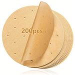 200pcs 8in Air Fryer Parchment Paper Liners, Unbleached Disposable Airfryer Liners, Non Stick Perforated Parchment Sheets, Round Bamboo Steamer Paper for Cake Pan Basket Baking Ovening