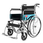 EasyCare | Wheel chairs for old People | Foldable wheelchair suitable for old age Patient at home & Travel |portable flip up leg rest with Hand & Attendant Brake | 24" wheels |chrome finish (EC809CL)