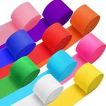 10 Rolls 820ft Crepe Paper Streamers,10 Colors Neon Streamers for Rainbow Party Birthday Decorations Streamers Wedding Ceremony Christmas Halloween Indoor Decoration