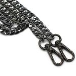 Model Worker DIY Iron Flat Chain Strap Handbag Chains Purse Chain Straps Shoulder Cross Body Replacement Straps with Metal Buckles (55", Gun-Black)