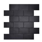 WalDecoo Peel and Stick Wall Tiles (10-Sheets), 1.6mm Thickness Self Adhesive Wall Tiles, Matte Black Subway Tile Stickers Backsplash for Kitchen Bathroom Home Decoration