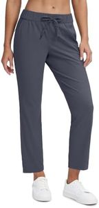 Seamaid Women's Golf Pants with Pockets 7/8 Stretch Travel Ankle Pants for Casual Athletic Dark Grey XS
