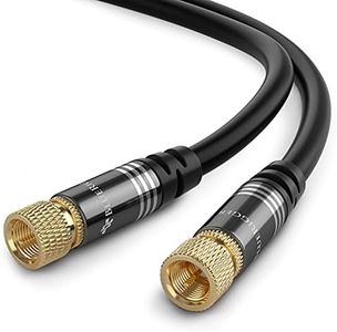 BlueRigger RG6 Coaxial Cable (2M, Male F Type Connector Pin, Gold Plated, Triple Shielded) – Digital Audio Video Coax Cable Cord for HDTV, CATV, Cable Modem, Satellite Receivers