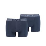 Levi's Men's Melange Wasitband Organic Cotton Boxer Brief (Pack of 2), Mood Indigo, M