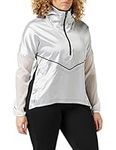 Nike Women W NK RN TCH PCK JKT HD WIND Jacket - Gunsmoke/White/Black/Reflect Black, Medium