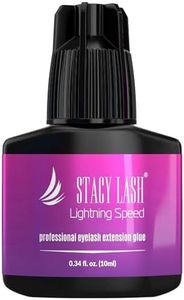 Lightning Speed Eyelash Extension Glue – Stacy Lash 10ml/0.34 fl.oz / 0.3 Sec Dry/Retention – 6-8 Weeks/Black Adhesive/Professional Supplies