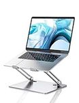 GOKEDA Laptop Stand, Ergonomic Metallic Adjustable Laptop Riser, Portable Computer Stand for Desk Compatible for MacBook Pro/Air, Lenovo, Samsung, Acer, And Laptops & Tablets Up To 15 Inches