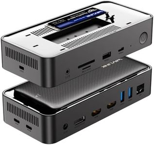 WAVLINK Laptop Docking Station 3 Monitors 12-in-1 USB C Hub with 10Gbps M.2 PCIe/SATA SSD Enclosure, 2 HDMI + DP, 100W PD, for MacBook Pro/Air Mac mini M1-M4, Thunderbolt 3/4 Compatible