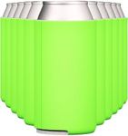 TahoeBay Slim Can Cooler Sleeves (12-Pack) Skinny Tall Cans 12 Oz Bulk Thin Seltzer Fit Sublimation Blanks for Vinyl Plain Blank Foam Beer Bottles Black White Assorted Solid Set (Lime Green)