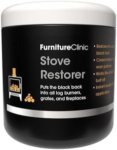 Furniture Clinic Stove Restorer | Matte Black High Heat Paint | Restores and Protects Cast Iron | For use on Log Burners, Grates, & Fireplaces | 8.5oz / 250ml