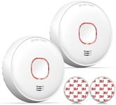 Homematic Smoke Detector with Magnetic Holder, 10 Years, Networked Smoke Detector and Heat Detector, WLAN Battery Change, Smoke Alarm Fire Alarm, DIN 14604, Pack of 2