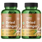 Genius Herbs Dried Ginger Tablets 500mg (180 Tablets) Improves Digestion & Boosts Immunity Pack of 2