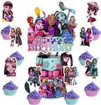 25 Pcs Monster Happy Birthday Cake Topper Cupcake Toppers for Kids Monster Theme Birthday Party Decorations