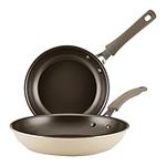 Rachael Ray Cook + Create Nonstick Frying Pans/Skillet Set, 9.5 Inch and 11.75 Inch - Almond