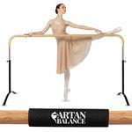 Artan Balance Ballet Barre Portable for Home or Studio, 6 ft Extendable to 12 ft Bar with Curved Shape, Height Adjustable from 27" to 44", Ideal for Stretch, Dance, Active Workouts,