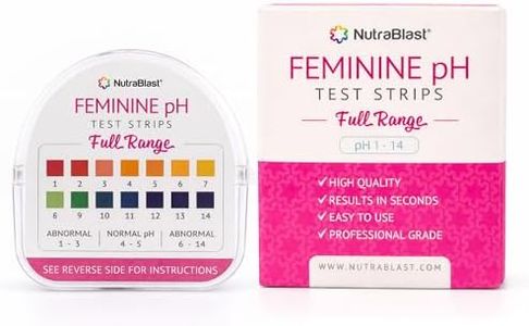 Nutrablast Feminine pH Test Strips Full Range 1-14 | Monitor Intimate Health | Easy to Use & Accurate Women’s Acidity & Alkalinity Balance Level Tester Kit