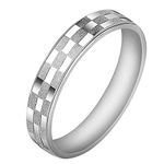 Meyiert Unisex 925 Sterling Silver Anniversary Band Polished Matte Engagement Wedding Eternity Ring (V)