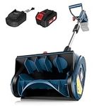 Enhulk Cordless Snow Shovel, 20V | 12-Inch | 4-Ah Cordless Snow Blower, Battery Powered Snow Blower with Directional Plate & Adjustable Front Handle (4-Ah Battery & Quick Charger Included)