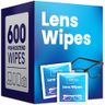 Lens Wipes for Eyeglasses - Pre-moistened Eyeglass Lens Cleaning Wipes - 600 Lens Wipes Individually Wrapped Sracth-Free Streak-Free Eye Glasses Wipes Lens Cleaner for Sunglass & Camera Lens
