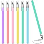 AUAUY 6 PCS Inkless Pencil, Infinity Pencil, Reusable Everlasting Pencil, Replaceable Nib Inkless Pencil for Writing, Drawing, Drafting, Students Home Office School Supplies（Macaron 6 Colors）