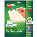 Avery Removable 2/3 x 3 7/16 File Folder Labels 750 Pack (6466)