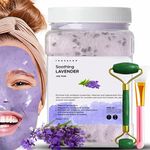 Jelly Face Mask for Facials - Lavender Hydrating, Brightening & Nourishing Jelly Mask with Free Jade Roller & Spatula | Professional Hydrojelly Masks | Vajacial Jelly Mask Powder | 23 Oz