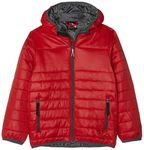 Regatta Boy's Kids Stormforce Jacket Regular Fit Plain Hooded Long Sleeve Jacket, Red (Classic Red), 5-6 Years