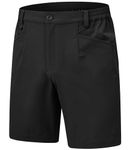 BGOWATU Men's Golf Shorts Stretch Quick Dry 7 Inch Dress Hiking Casual Flat Front Shorts with Zipper Pockets Black 36