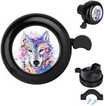 MZELQ Bicycle Bell Cute Clear Sound Adjustable Size Aluminum Bike Accessories Bell Ring for Girls Women Kids Adults (Wolf)