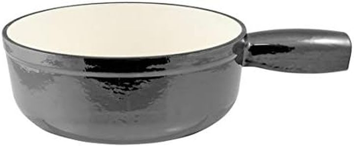 Swissmar Lugano Enamelled Cast Iron Cheese Fondue Pot (Metallic Black, 2L/2Q)