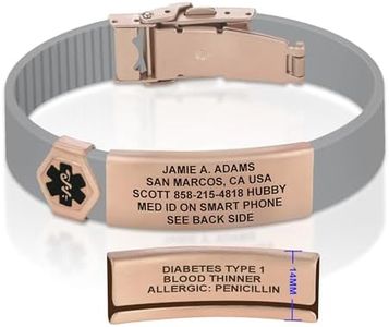 Divoti Custom Engraved Medical Alert ID Bracelet – Dual-Sided Laser Etching, Silicone Wristband, Stainless Steel Security Clasp – Adjustable & Trim-to-Fit – Emergency Medical Info Band - UL CG PRG BL