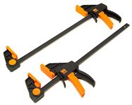 WEN CLR122 12-Inch Heavy Duty Steel Bar Clamps and Spreaders with 2.3-Inch Throat, Two Pack