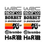 ISEE 360® 14 PCs WRC Racing Sponsors Logo Car Exterior Graphics Sticker for Sides Hoods Bumper Bonnet Window Door Decorative Stylish Sporty Vinyl Decal Stickers Multicolored (Grey and Black)