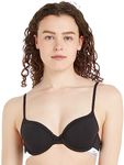 Calvin Klein - Women's T-Shirt Bra - Perfectly Fit Flex - Polyamide (72 percent), Elastane (28 percent) - Black - Microfiber Jersey - Underwire Support- Adjustable Shoulder Straps - Soft Moulded Cups - Size B/34