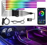 WEBUPAR Dreamcolor Interior Car Lights, Car Accessories 6 in 1 Car LED Strip Lights with APP Control and 213 Color Modes, Car Accessories Car Decorative Lights, Neon Car Ambient Lighting Kits