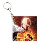 Anime Charecters and their Motivational Quotes Acrylic Keychain (Saitama)