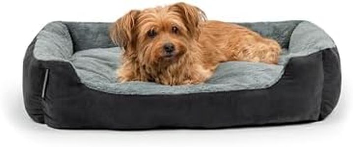 lionto Lit pour Chien avec Coussin réversible et Base antidérapante, Coussin Douillet pour Animaux avec entrée Basse pour Chiens et Chats de Tout âge, 75x60 cm, Noir/Gris