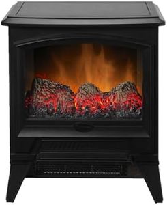Dimplex Casper Optiflame Electric Stove, Black Freestanding Wood Burner Style Electrical Fire with LED Flame Effect, Ember Fuel Bed, 2kW Fan Heater And A Choice Of 1000 or 2000 Watt Heat Settings