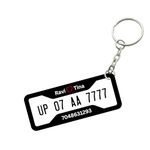 TULOSTA Customized Number Plate Keychain for Bikes and Cars Personalized Printed Gift Long Size printed