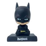 UMANI Plastic Super Hero Action Figure Limited Edition Bobblehead With Mobile Holder For Car Dashboard, Office Desk & Study Table(Bh-Bat-Man 1)