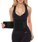 YIANNA Women Waist Trainer for Weight Loss Sport Training Sweat Belt Body Shaper Corset Girdle Black,UK-YA8002-Black-M