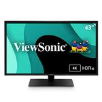 ViewSonic VX4381-4K 43 Inch Ultra HD MVA 4K Monitor Frameless Widescreen with HDR10 Support, Eye Care, HDMI, USB, DisplayPort for Home and Office