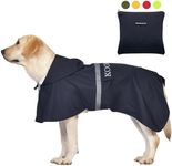 KOOGAL Pet Large Dog Raincoat Apparel Poncho Waterproof for Medium Large Sized for Dog Raincoat Clothes (Navy Blue, 6XL)