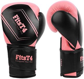 FitsT4 Pro Grade Boxing Gloves PU Leather Kickboxing Muay Thai Punching Bag MMA Sparring Training Fight Glove