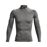 Under Armour Men's UA HG Armour Comp Mock LS Shirt Carbon Heather