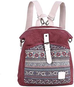 EVEOUT Zaino Della Spalla Unisex Tela College Zaino Affari per gli Uomini per il Lavoro Scuola Viaggi Escursionismo Campeggio Daypacks, D-vino rosso, Taille unique, Taglia unica
